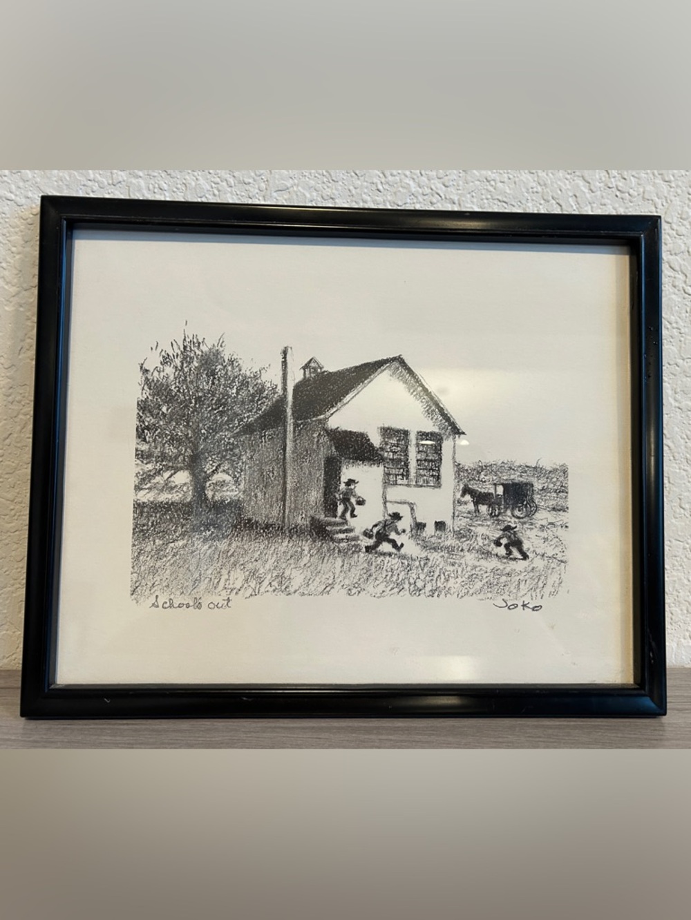 Vintage JoKo Joseph Koch "School's Out" Framed Amish Art Print - Signed - Picture 2 of 7